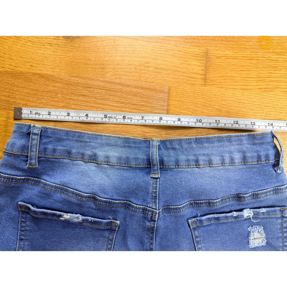 Blue Denim Cutoff Shorts Distressed Frayed Hem Medium Wash 26 Waist - Picture 5 of 7